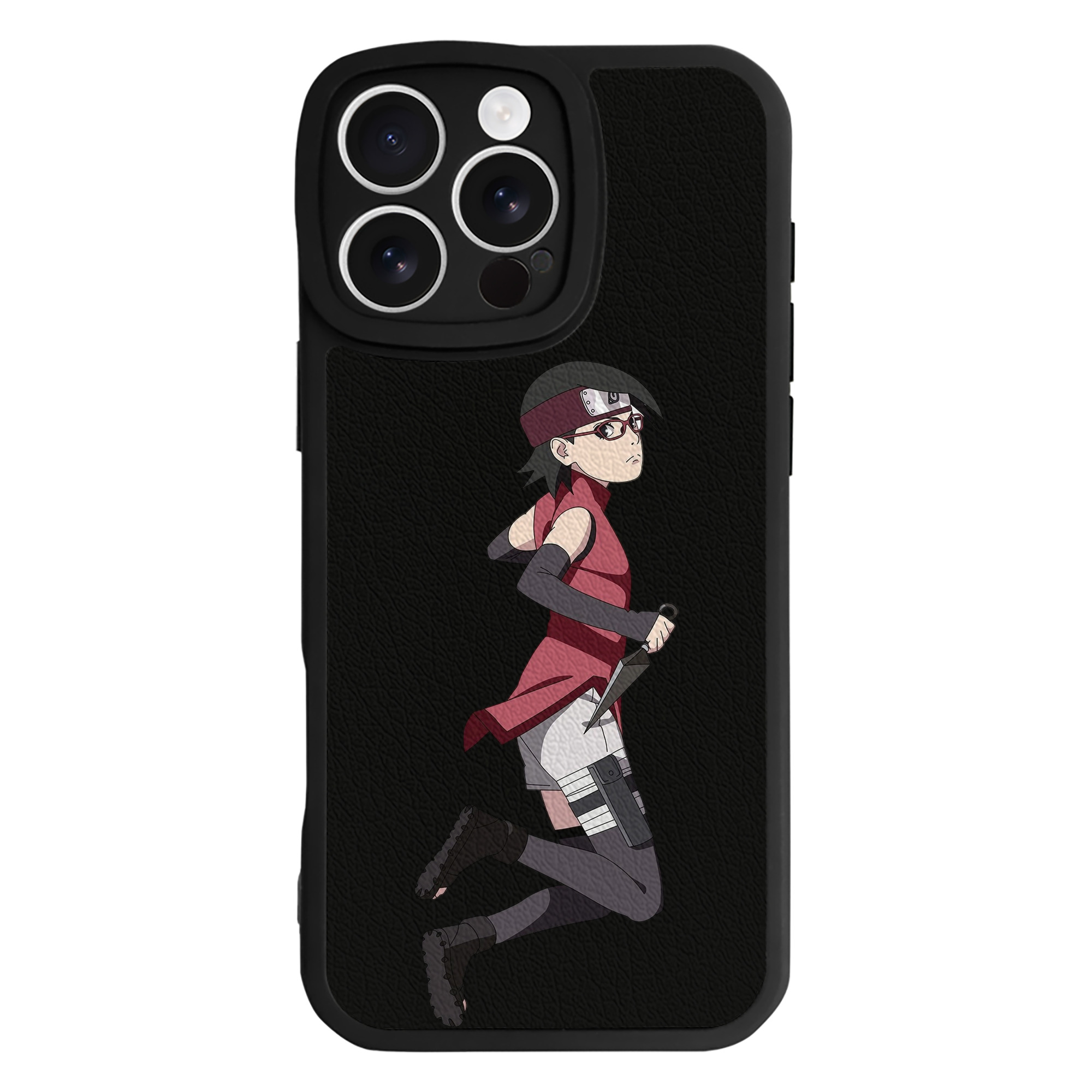 （画像用） NARUTO -ナルト- うちは サラダ Uchiha Sarada 【iPhone 16シリーズ対応】シリコンスマホケース（レザー調） 材質：シリコン
